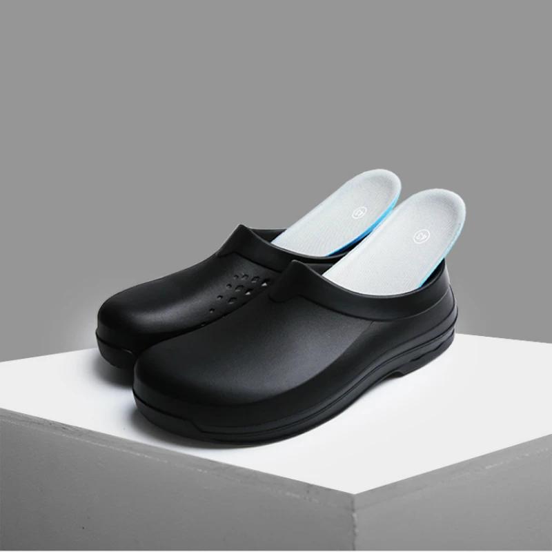 Fashion Kitchen Work Shoes Antiskid Waterproof Oil-Proof Cook Chef Shoes Slip-On Resistant Safety Shoes Clogs Zapatos Para Hombre Male