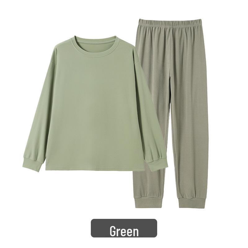 

Женский пижамный комплект на флисовой подкладке - С длинным рукавом, Длинные брюки, Большой размер, Теплый для зимы, Подходит для улицы, Домашняя одежда для беременных. Large