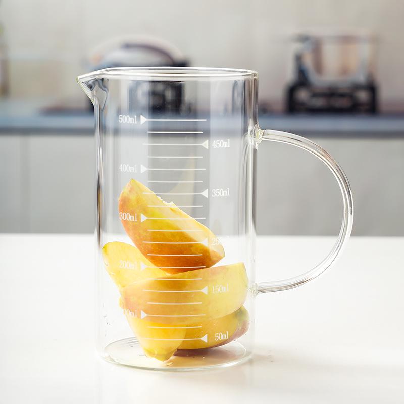 Heat-Resistant Borosilicate Glass Measuring Cup with Scale