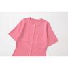 Kaslead New Arrival Women's Clothing Fashion Style Fashion Solid Color Buttons Knitting Short Sleeve Dress 3471011