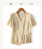 2026 Elegant New Style Chinese Jacquard Embroidered Short-Sleeve Summer Top