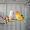 Bird Perch Stand Bite Resistant Parrot Swing Wooden Colorful Beads Bird Hanging Bird Cage Standing Play Gym