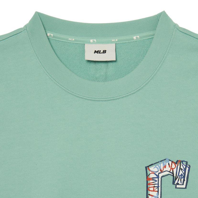 MLB Sweatshirts Unisex Light Mint Crew Neck Moderate Other 3AMTL2034-45MTL