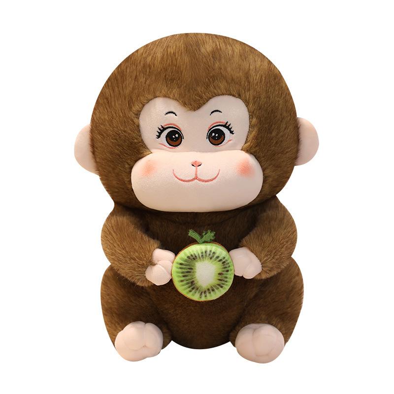 Cute Cute Sitting Kiwi Monkey Doll Plush Toy Little Monkey Doll Boy Soothing Doll