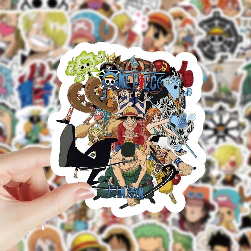 50/100pcs Kawaii Japan Anime ONE PIECE Stickers Cute Cartoon Luffy Zoro Graffiti Sticker Decals for Kids Toy Phone Luggage