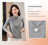 2025 Women's Velvet Half-High Neck Long-Sleeve Slimming Base Layer Top for Autumn/Winter