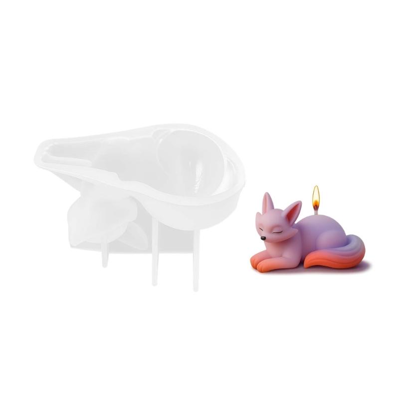 Ergonomic Silicone Candle Mold Crafting Accessories Moulds Foxes Shape for Resin Creations and Unique Gift Making