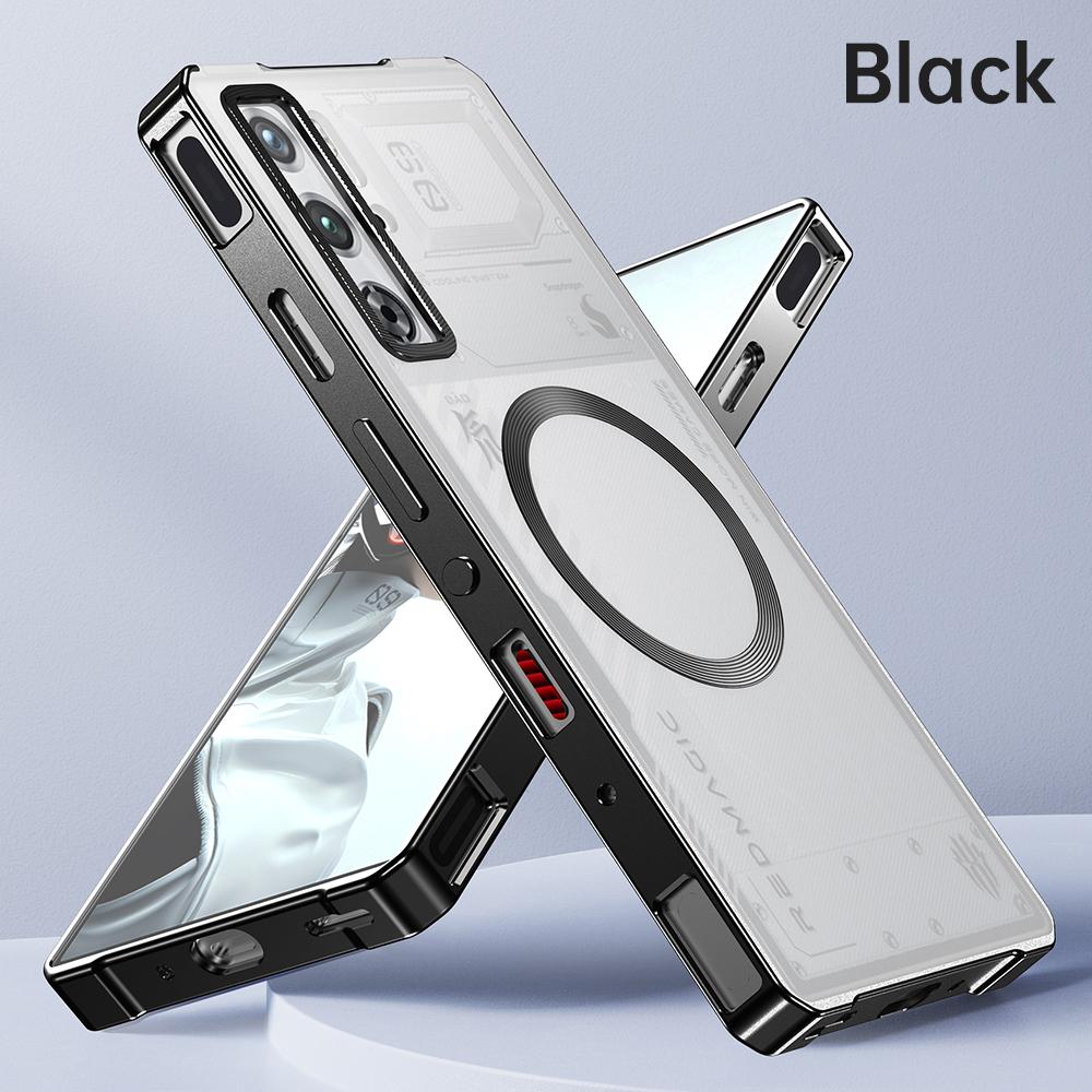 

Detachable Case For ZTE Nubia RedMagic 10 Air Pro Plus Translucent Frosted Magsafe Removable Backboard Metal Bumper Grip Cover ZTE nubia RedMagic 10SPro чорний