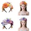 Soft Cloth Floral Headbands For Women Adjustable Hair Band With Realistic Flowers Suitable For Photography Event Weddings