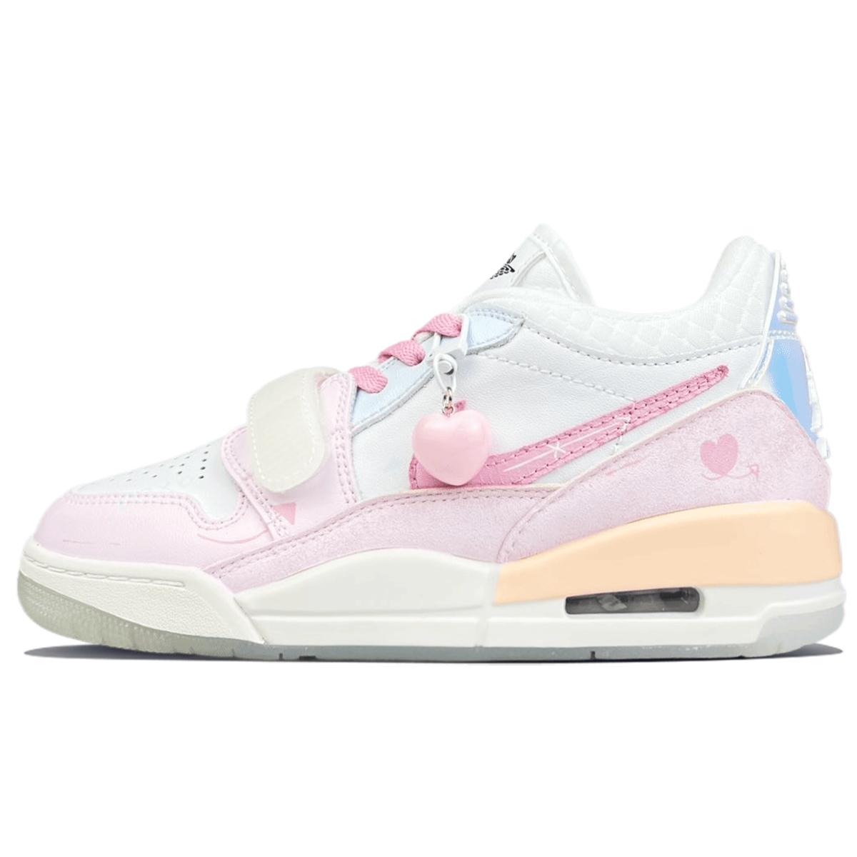 

Jordan Legacy 312 Slip Resistant Abrasion Resistant Mid top Vintage Basketball Shoes Unisex Pink Blue White HF3182-100(Team40-) 35.5