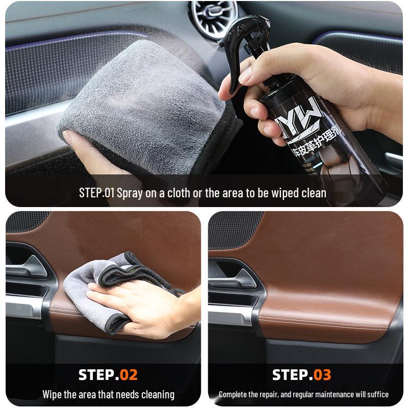 Multifunctional Waterless Leather Cleaner for Car Seats and Headliner