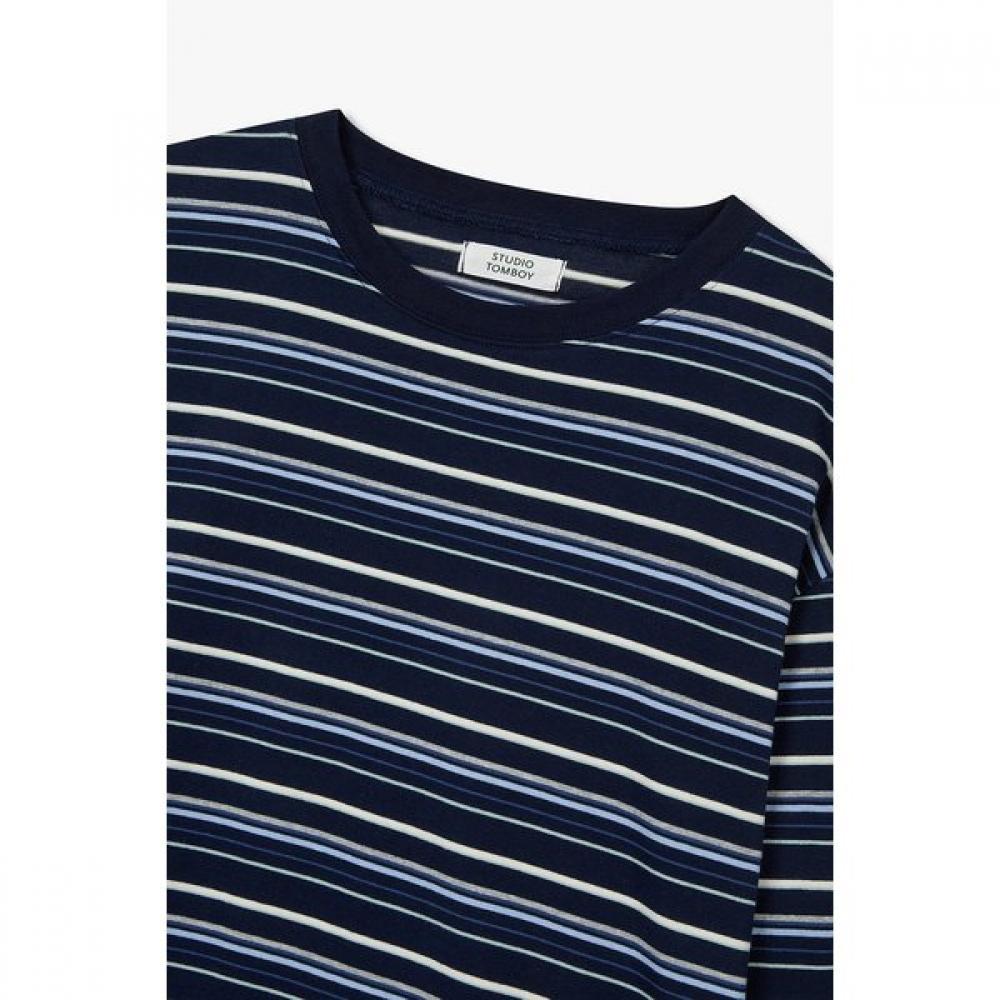 MulTi STripe Long Sleeve T shirT sTudio Tomboy  9176122976 