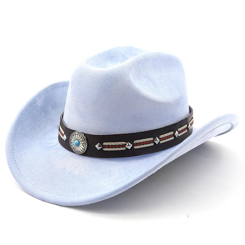 National style suede one-word cowboy top hat French vacation knight cowboy British hat elegant travel outdoor hat
