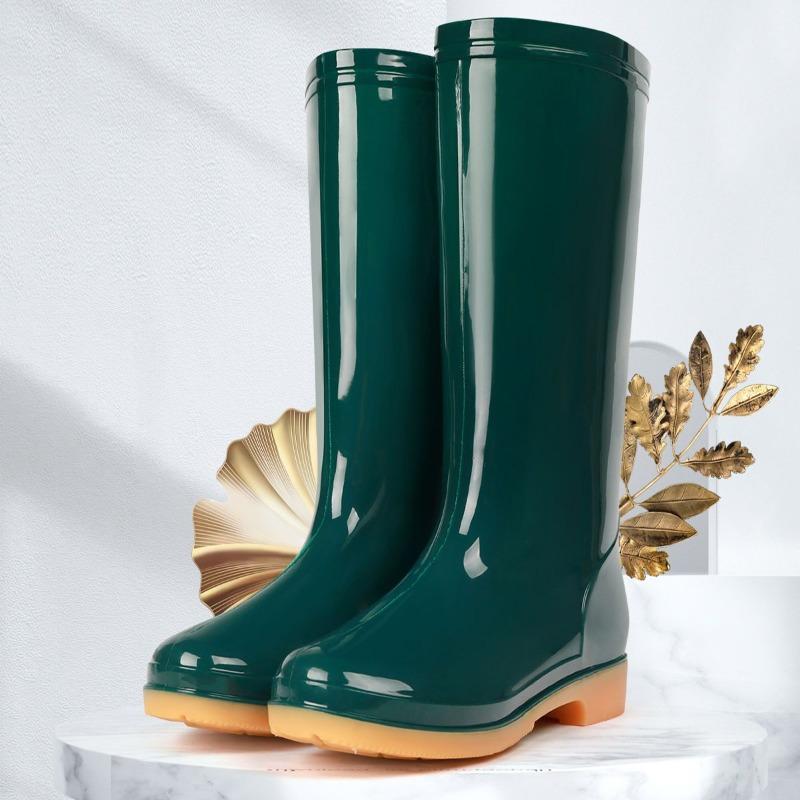 High rain shoes women's adult water shoes non-slip velvet warm winter rain boots water boots women's galoshes work