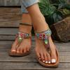 Summer New Flat-bottomed Pinch Rhinestone Sandals Women