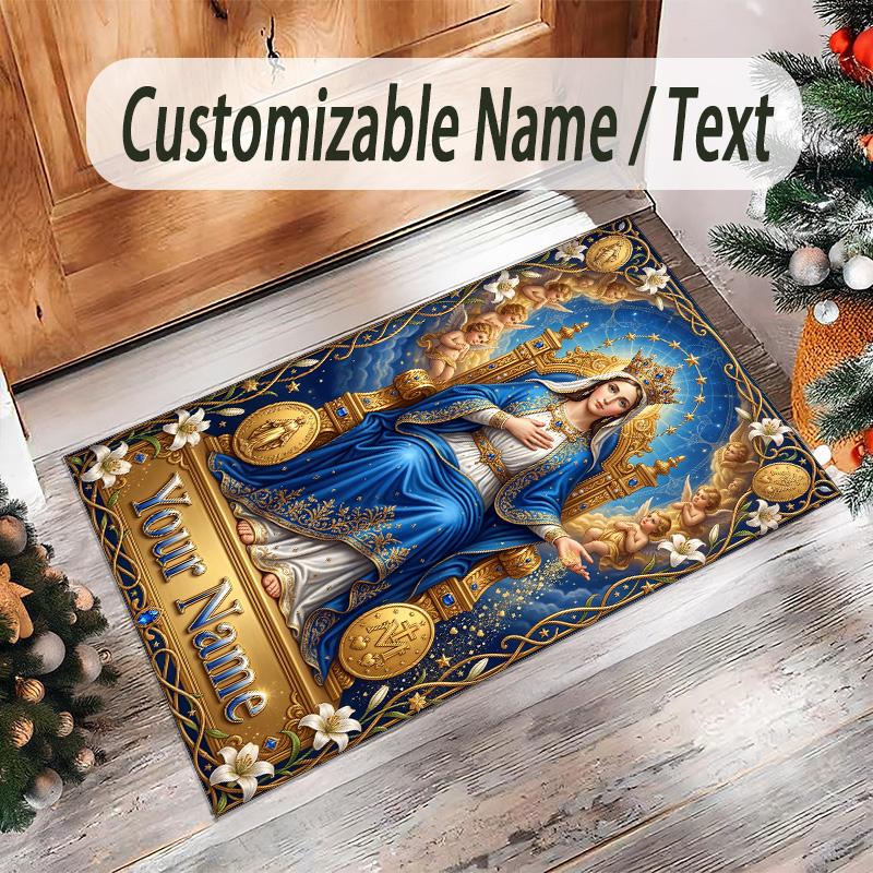 Other Similar Designs Theme Crystal Velvet Rug Personalized Custom Name Text Soft Floor Mat Home Decor