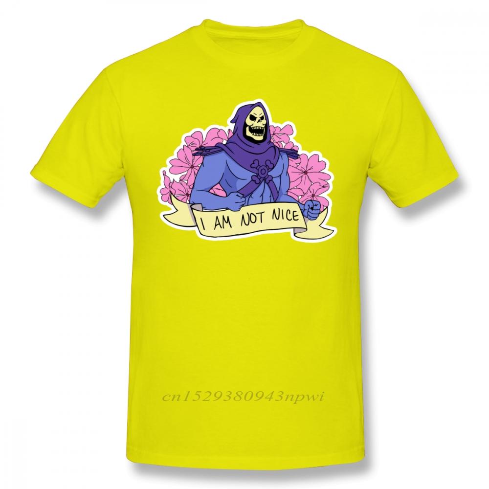 Skeletor T Shirt I AM NOT NICE TShirt Printed Man Tee Shirt Oversize 100 Cotton Cute Summer Short Sleeve Tshirt
