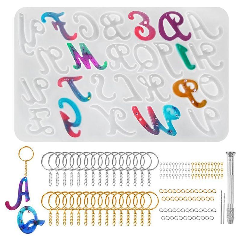 

AEE4-Letter Keychain Mold With Holes, Large Letter Mold Resin For Epoxy Resin And Accessories For Keychain Making