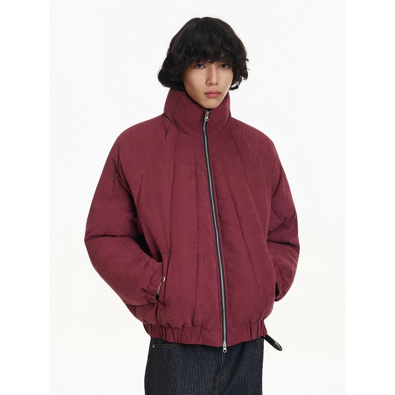 Blaexit Matte Brushed High-End Quilted Short Cotton Jacket Winter Coat Men's Fleece-Lined Thickened Puffer Jacket