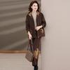 Autumn/Winter Fleece-Lined Corduroy Sportswear Set for Middle-Aged Women