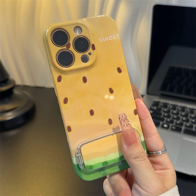 Apple 11promax mobile phone case for summer watermelon mirror holder, new Iphone11 film case fine hole cover