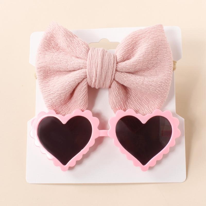 Baby Girls Headband Sunglasses Decor Kit Children Kids Supplies Seaside Beach- Accessories Bows Hair Band & Sunglasses