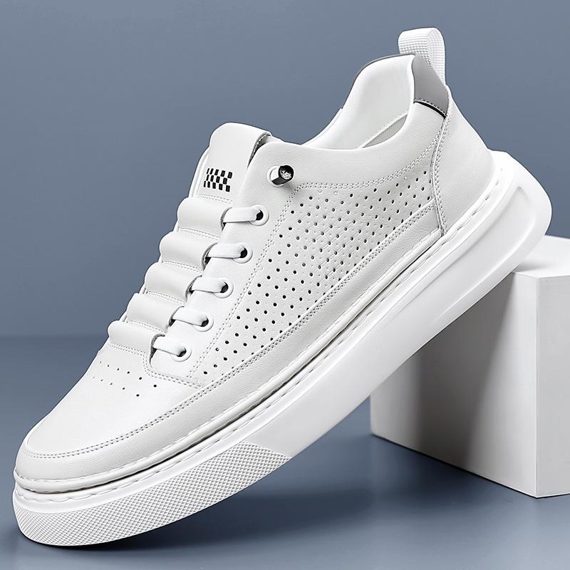 

Мужские туфли с низким верхом летние дышащие полые маленькие белые туфли мужские полые спортивные и повседневные кеды с отверстиями мужские 2025 38