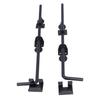 2pcs Door Drop Rod 18 Inch Heavy Duty Solid Steel Black Powder Coated Thicker Gate Ground Latch for for Single Double