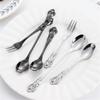1/3PCS Teaspoon European-style Carved Stainless Steel Small Gift Tableware Long Handle Colorful Kitchen Accessories