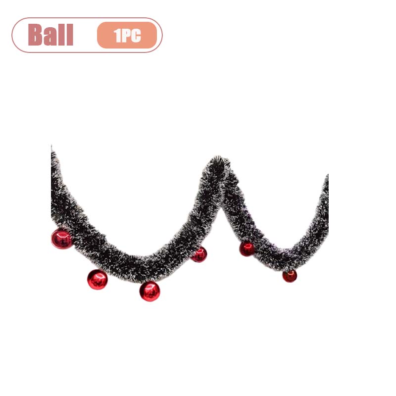 2M Christmas Garland Tinsel Decoration Green White Edge Snowflake Hanging Ornament Party Mall Kindergarten Home Festival Decor