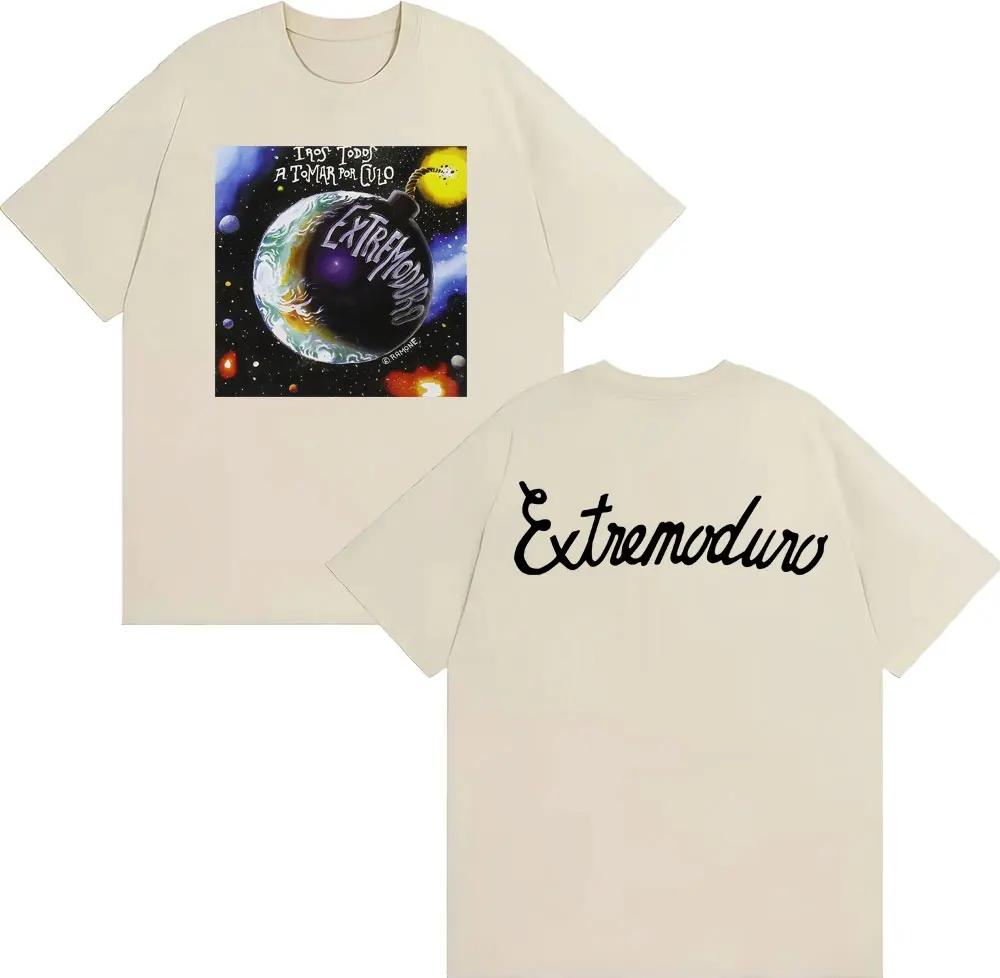 Rock Band EXTREMODURO Tour 2026 Printed T Shirt Mens Clothing Hip Hop Punk Street Tshirts Casual Cotton Short Sleeve Tshirt
