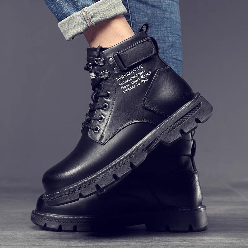 

Ботинки Martin мужские высокие британские комбинезоны ботинки для активного отдыха модная обувь кожаные ботинки среднего берца мужские осенние повседневные ботинки Martin 44