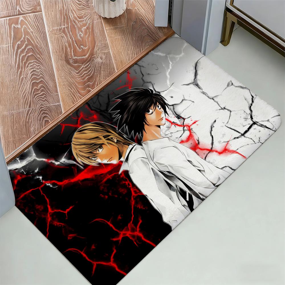 Hot Anime D-Death N-Note Floor Mat Cozy Flannel Soft Thick Non-Slip Mat For Living Room Bedroom Kitchen Decor Rugs
