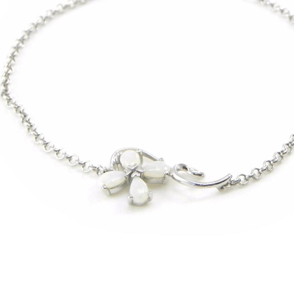 Les Trésors De Lily [I8924] - Ασημένιο Βραχιόλι 'Θεά Οπάλιος' Ασημί λευκό (ροδιωμένο) - 20x13 χιλ.