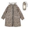 Kiu Kids and Perfect for and Rainy Rain Poncho with Storage and Perfect for and Elementary Stylish and Compatible with School Leopard Raincoat,