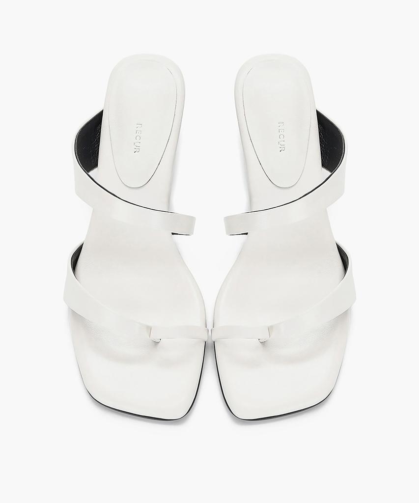Recur Ecur Asymmetrical Detail Sandal Heels White 1284
