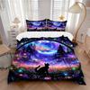 3pcs Colorful Fantasy Cat Bedding Set - Includes One Quilt Cover and Two Pillowcases (No Core) - Home Decor, Festival Gift, Polyester Fabric