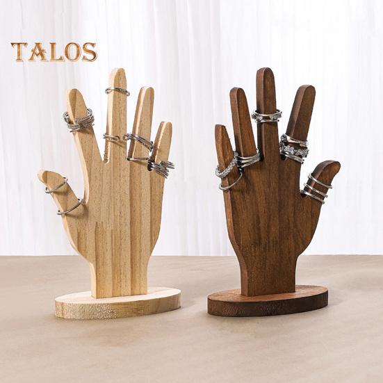 Schmuckständer, Fingerhand-Displayhalter, robuste Konstruktion, hohe Stabilität, mehrzweck-dekoratives Schmuckdisplay-Rack aus Holz in Handform