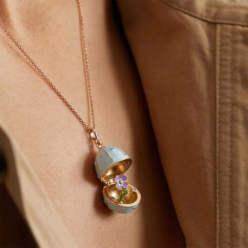 Creative Flower Necklace Round Box Can Open Flower Necklace Jewelry Accessories Women's Accessories Mother's Day Gifts Y2k