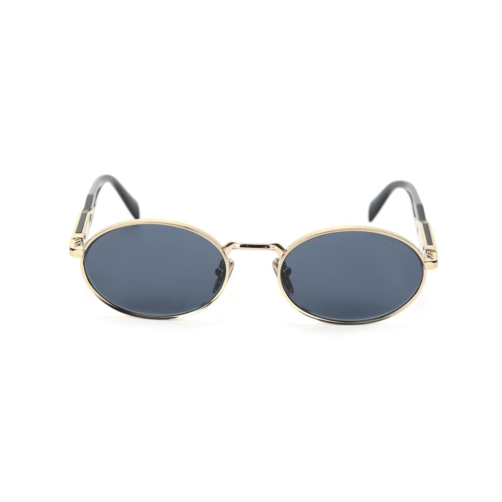 Prada Letter Decor Oval Sunglasses Women Sunglasses Gold PR65ZSZVN09T