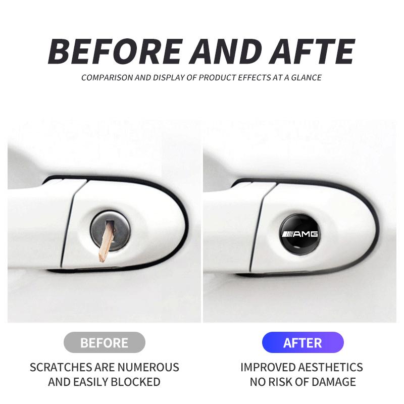 Car Sticker 2/5/10Pcs Car Door Lock Keyhole Stickers Anti-blocking For Mercedes Benz A B C S Class AMG GLA CLA GLC W176 W221 W20