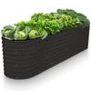 Galvanized Raised Garden Beds Outdoor 8×2×2 Ft Planter Raised Beds for Gardening Vegetables Flowers Black Large Metal Garden Bo