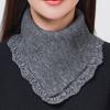 Thick Winter Warm Ring Scarf Women Solid Knitted Striped Collor Neckerchief Outdoor Ski Full Mask Woolen Yarn Bufanda Muffler