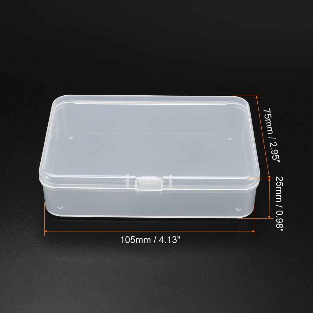 4pcs Clear Storage Container with Hinged Lid Plastic Case Container Rectangular Storage Box Packaging Box for Jewellry Beads Art