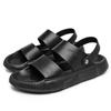 Fashion Luxury Brand Genuine Leather Sandals Men Outdoor Antiskid Walking Slipper2025Male Summer Beach Soft Bottom Flat Designer Sandals