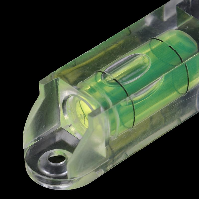 Quadratische Wasserwaage aus Acryl, Mini-Wasserwaagenblase mit Ohrenschraubenlöchern