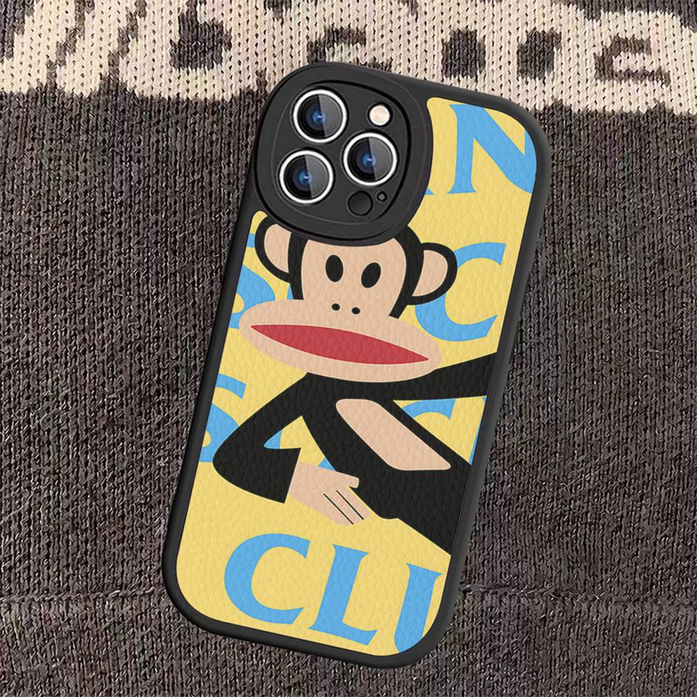 

Classic P-Paul F-Frank Logo Leather Phone Case For IPhone 16 15 14 13 12 11 Pro Max Plus Shockproof Cover iphone 13
