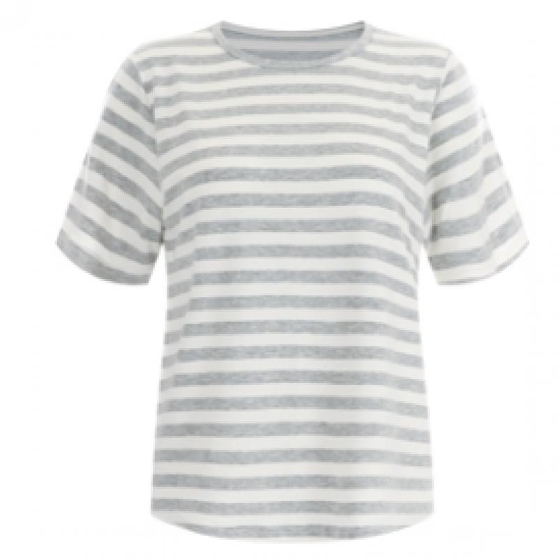 Shop Women S STriped Round Neck T ShirT Dai wSh 12084 Navy