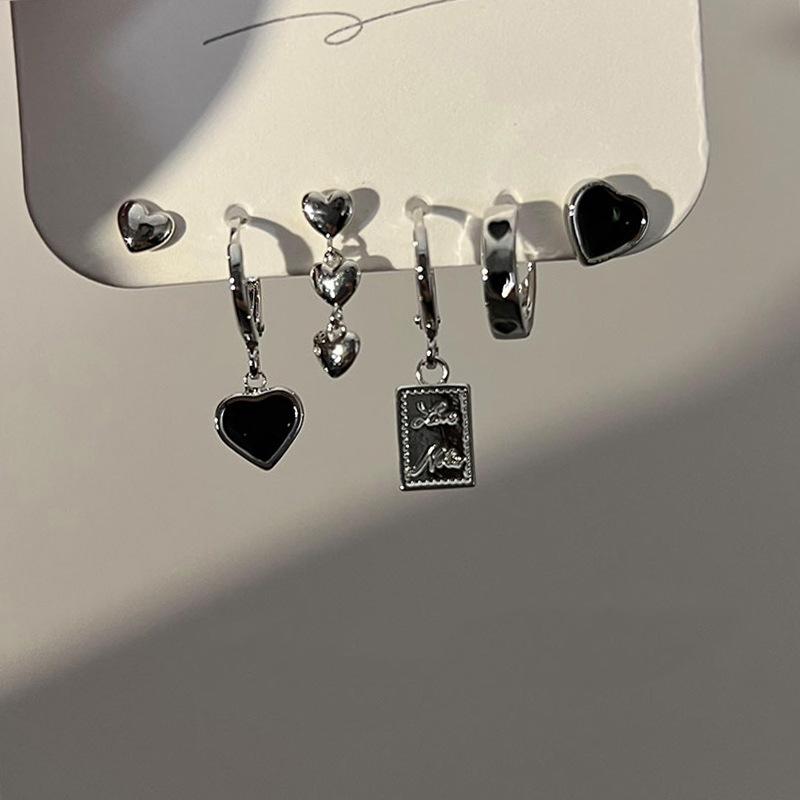 Delicate Elegant Cross Drop Earrings Sets Heart Cute Korean Zircon Tassel Chain Earring for Women Girls Party Jewelry Gifts