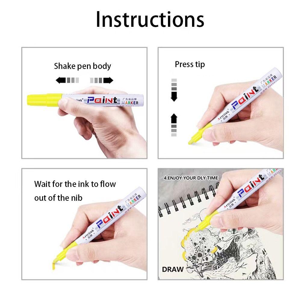 Waterproof Industrial Paint Marker Colorful Sewing Pen Portable Oil Based Pen  Tire Tread